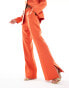 Extro & Vert Petite tailored kickflare trousers in rust co-ord