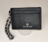 MICHAEL Michael Kors Small Pebbled Leather Chain Card Case Black Silver