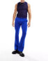 ASOS DESIGN skinny flared smart trousers in blue