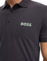 BOSS Green Paule logo polo shirt in charcoal