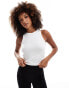 ASOS 4505 Icon seamless rib 90s cropped vest in white