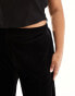 Yours wide leg velvet trousers in black