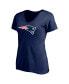 Women's Mac Jones Navy New England Patriots Plus Size Player Name and Number V-Neck T-shirt