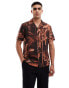 River Island short sleeve shirt in palm print