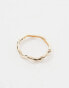 ASOS DESIGN Curve bangle bracelet with wave detail in gold tone