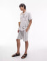 Topman co-ord stripe shorts in ecru