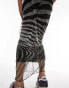 Topshop animal cut about zebra midi mesh skirt in midi