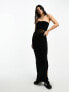 ASOS DESIGN slinky cut out maxi dress with contrast binding in black