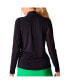 Women's LONG SLEEVE MIOCK NECK TOP BLACK Large