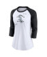 Women's White, Black Chicago White Sox Next Up Tri-Blend Raglan 3/4-Sleeve T-shirt