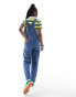 Monki denim dungarees in mid blue