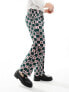 Viggo checkerboard print suit trouser in green