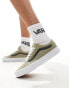 Vans old skool trainers with oversized laces in light beige