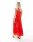 Miss Selfridge Petite cheesecloth tiered maxi sundress in red