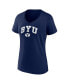 Women's Navy BYU Cougars Evergreen Campus V-Neck T-shirt