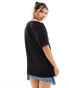 Bershka oversized football shirt in black and pink