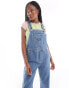 Vans ground work denim dungarees in mid blue wash