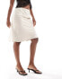 Pimkie lowrise satin bias midi skirt in cream