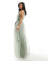 Anaya Petite Bridesmaids halter neck maxi dress in sage