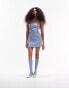 ASOS DESIGN denim bandeau mini dress in bromo wash