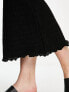 Bershka textured midi skirt in black