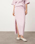 ASOS EDITION premium textured jersey maxi skirt co-ord with side split in lilac