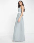 TFNC Bridesmaid bow back maxi dress in sage green