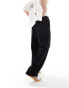 ASOS DESIGN pull on smart wide leg trousers in black