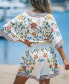 Women's White Floral Surplice Half Sleeve Playsuit