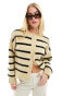 ASOS DESIGN boxy knitted button front cardigan in stripe