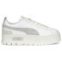 Puma Mayze Thrifted Perforated Logo Platform Womens White Sneakers Casual Shoes