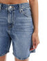 Levi's high waist baggy denim shorts in mid blue