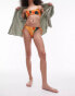 Topshop tie side bikini bottom in orange papaya print