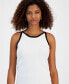 Women's Contrast Trim Sleeveless Halter Sweater