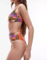 Topshop high waist high leg bikini bottoms in abstract floral print