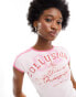 COLLUSION branded fitted t-shirt in pink