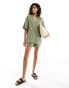 ASOS DESIGN cheesecloth shirt in olive