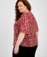 Plus Size Printed V-Neck Necklace Top, Created for Macy's