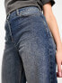 COLLUSION x008 mid rise relaxed flare jeans in washed black