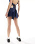 Lioness lowrise denim mini skirt co-ord in indigo wash