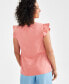 Women's Mixed-Media Lace-Trimmed Top, Created for Macy's