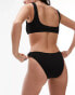 Topshop mix and match crinkle high leg bikini bottoms in black