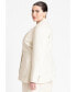 Plus Size Topstitch Detail Linen Blazer