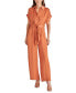 Women's Tori Cuffed-Sleeve Tie-Front Jumpsuit