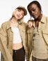 Calvin Klein Jeans Unisex extreme oversized denim jacket in beige - exclusive to ASOS