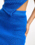 Missyempire fine knit mini skirt co-ord in electric blue