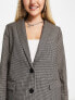 Noisy May oversized tailored blazer co-ord in brown check