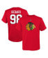 Preschool Boys and Girls Connor Bedard Red Chicago Blackhawks Authentic Stack Name and Number T-shirt