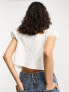 Glamorous milkmaid split hem top in off white