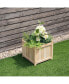 Square Wood Flower Planter Box Raised Vegetable Patio